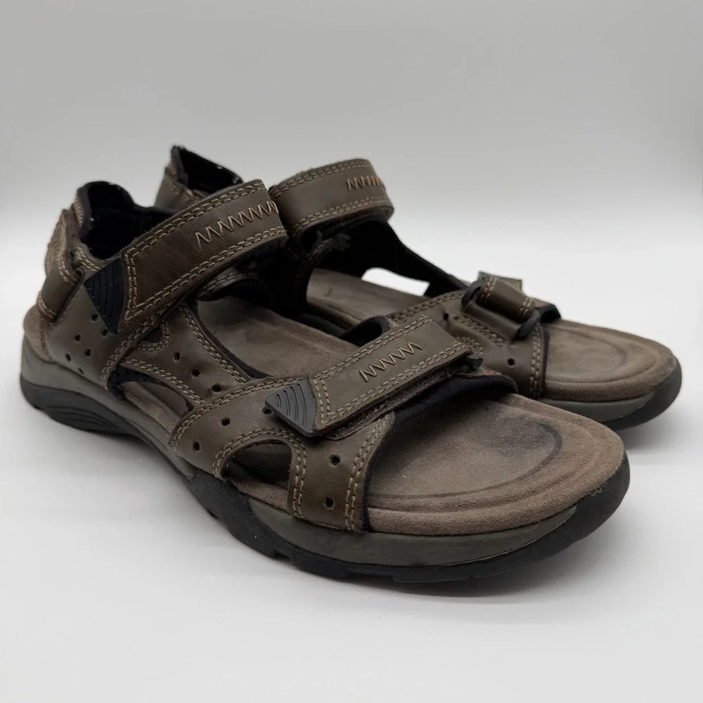 Earth Spirit Men's Robert 2 Sandals Gelron Cushion Sport Hiking Brown Size 11